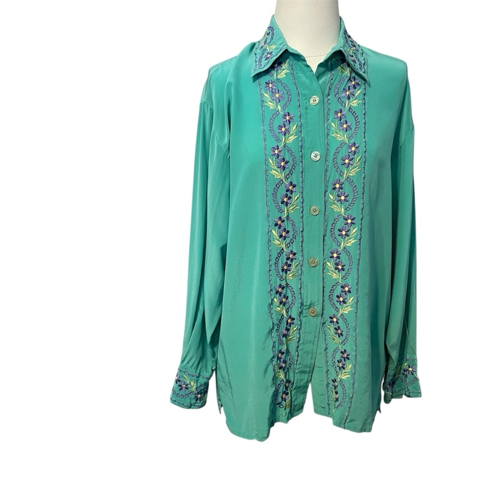 Diane Von Furstenberg Soft Green Silk Blouse